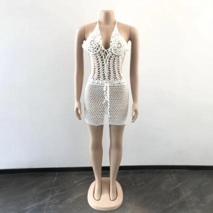 Crochet Knitted Bikini Bodycon Beach Dress for Beachwear