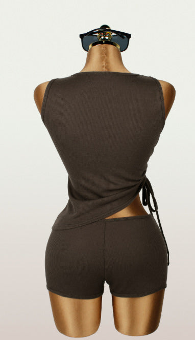 Sleeveless Tank Top & Shorts Two-Piece Set for Summer Holidays
