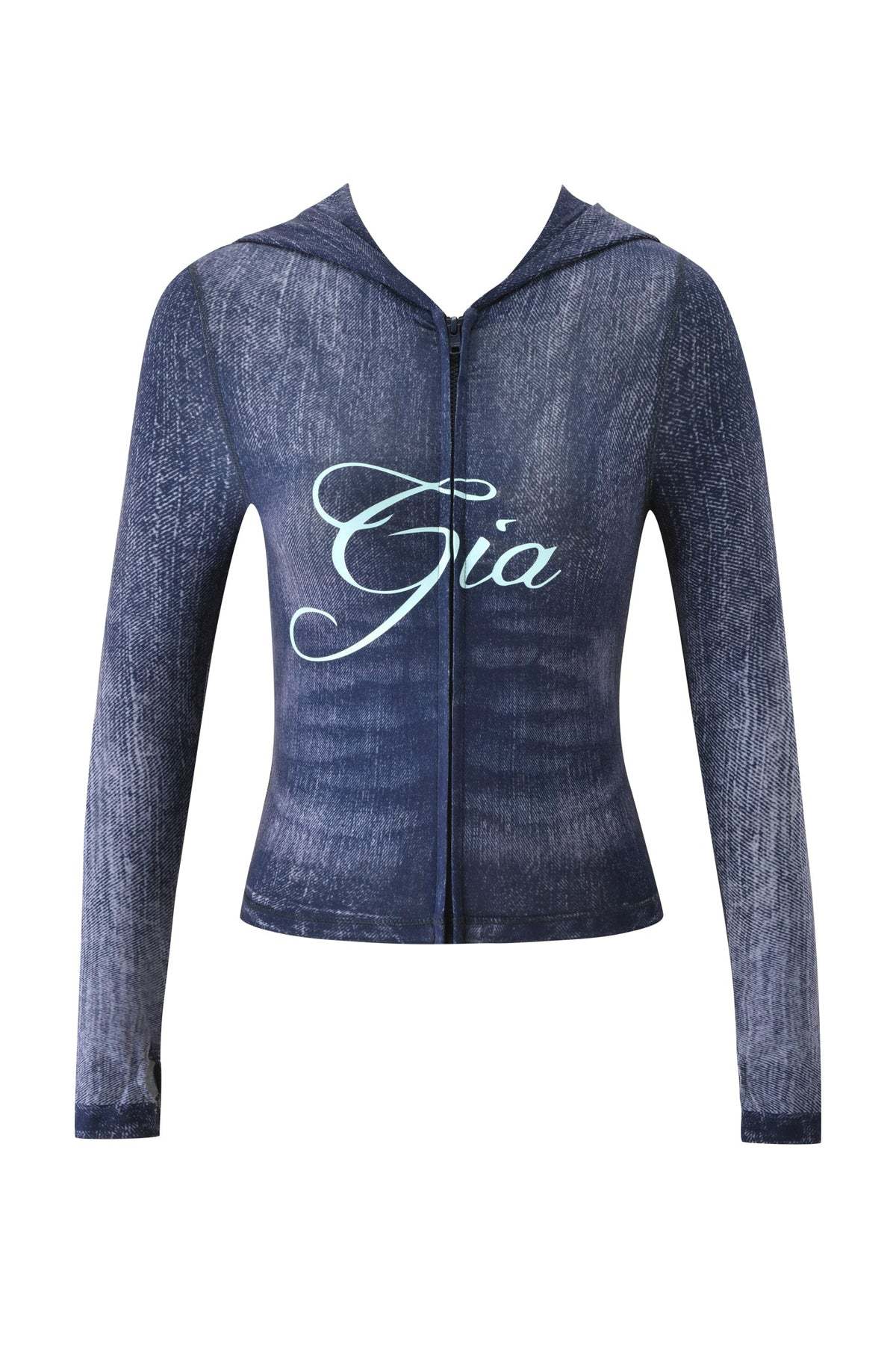 Printed Zip-Up Hoodie & Bodycon Pants Set for Casual Activewear