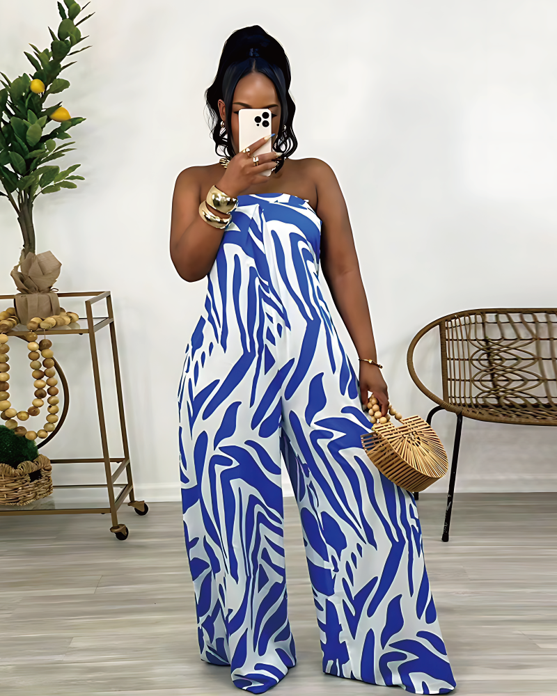 CHERI WIDE LEG JUMPSUIT Blue