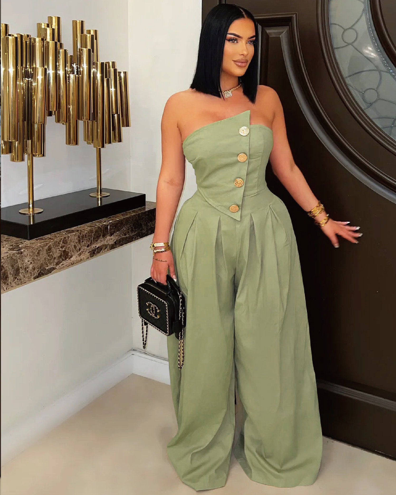 Heat Of The Night Jumpsuit Avocado L