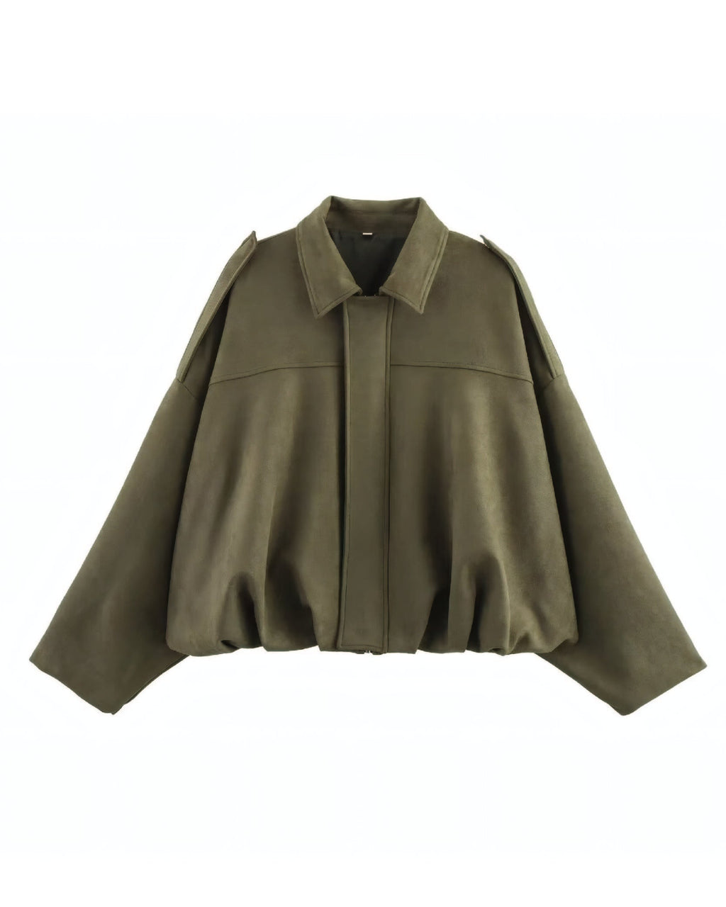 Faux Suede Bomber Jacket