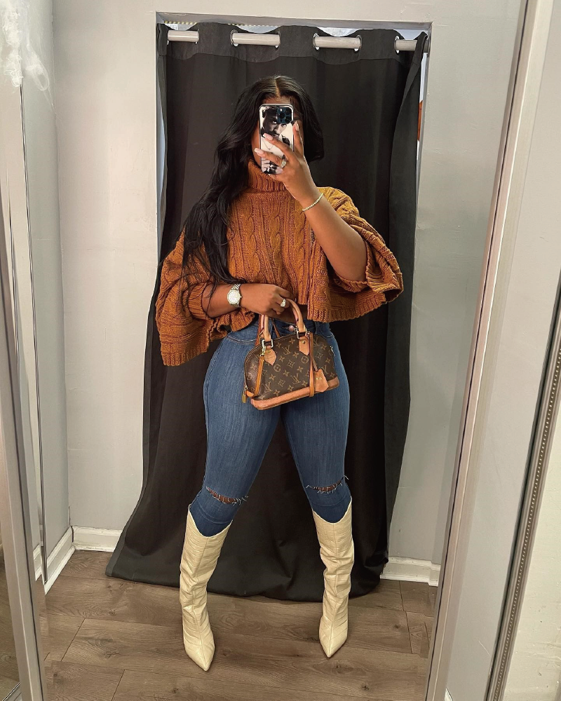 Cute AF Pullover Crop Sweater Camel