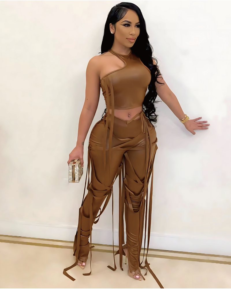 Loving This Moment pant set Brown