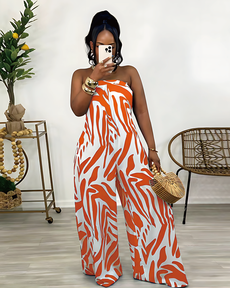 CHERI WIDE LEG JUMPSUIT Orange