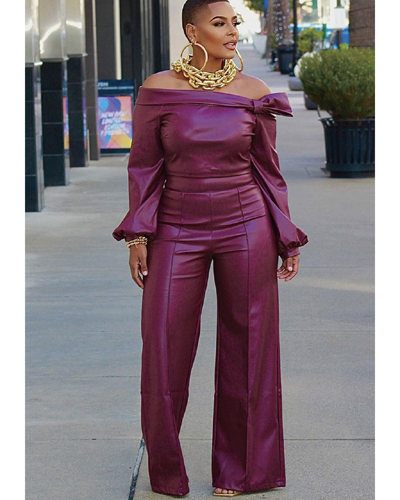 Been Away Pant Set Burgundy