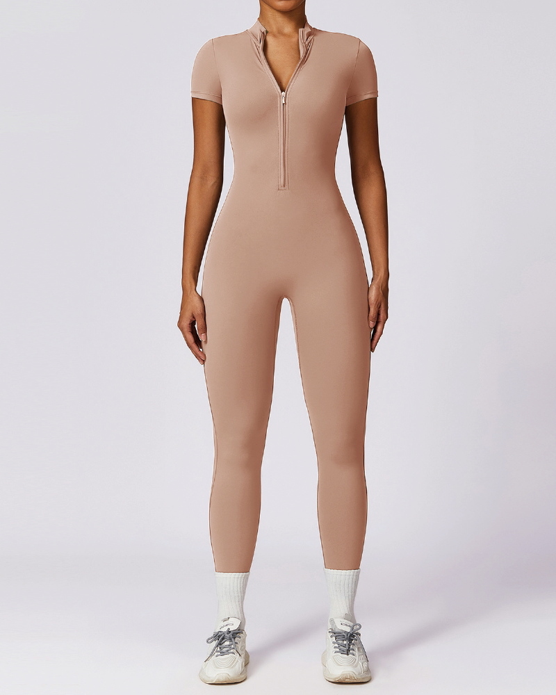 Body Moves Jumpsuit Tan
