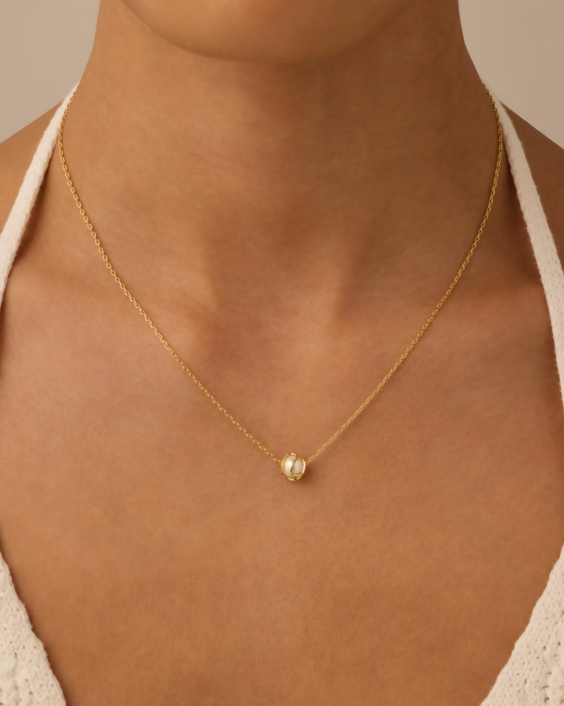 Gold Pearl Necklace Set