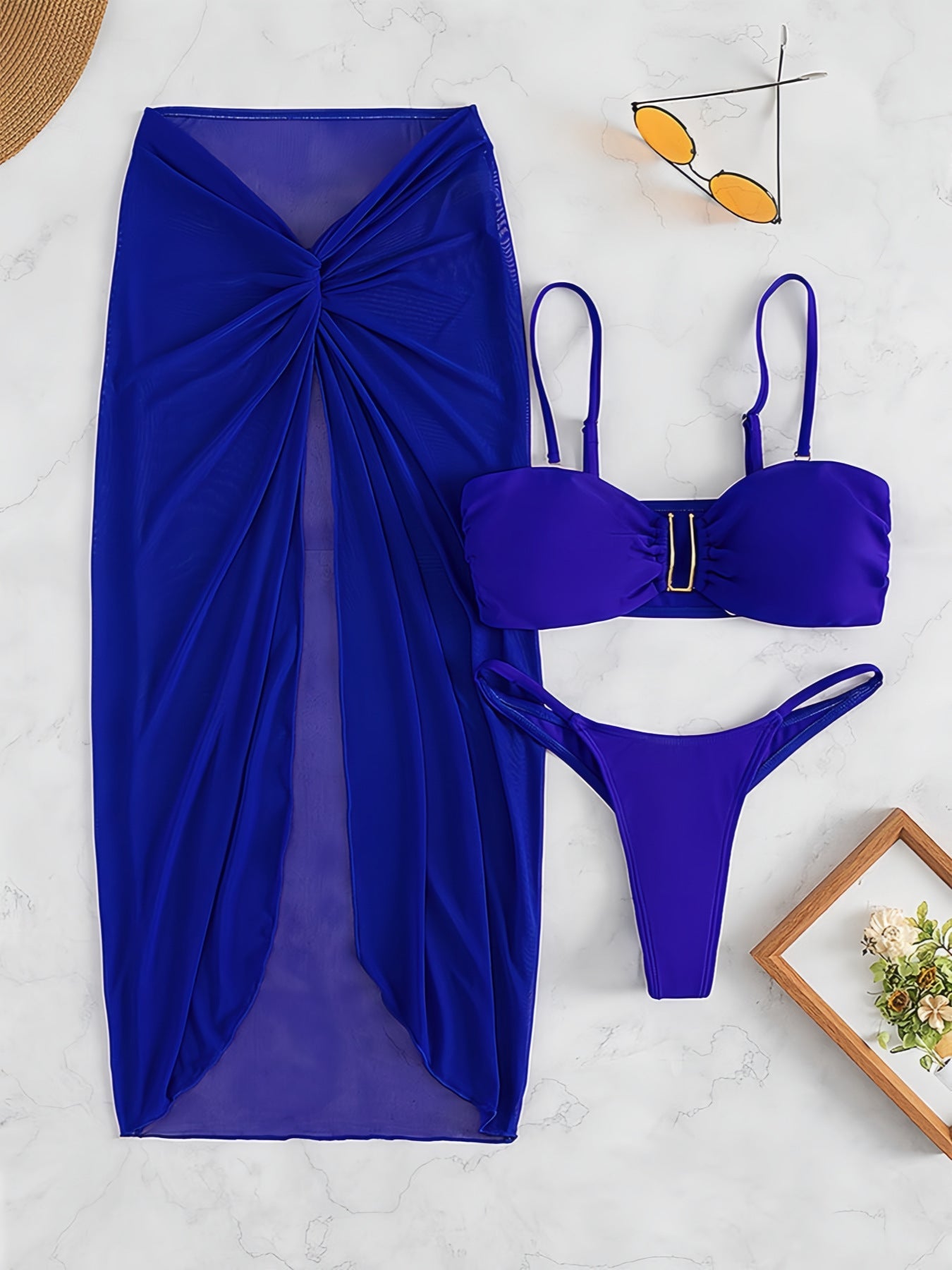 Three-Piece Bikini Swimsuit Set for Beachwear