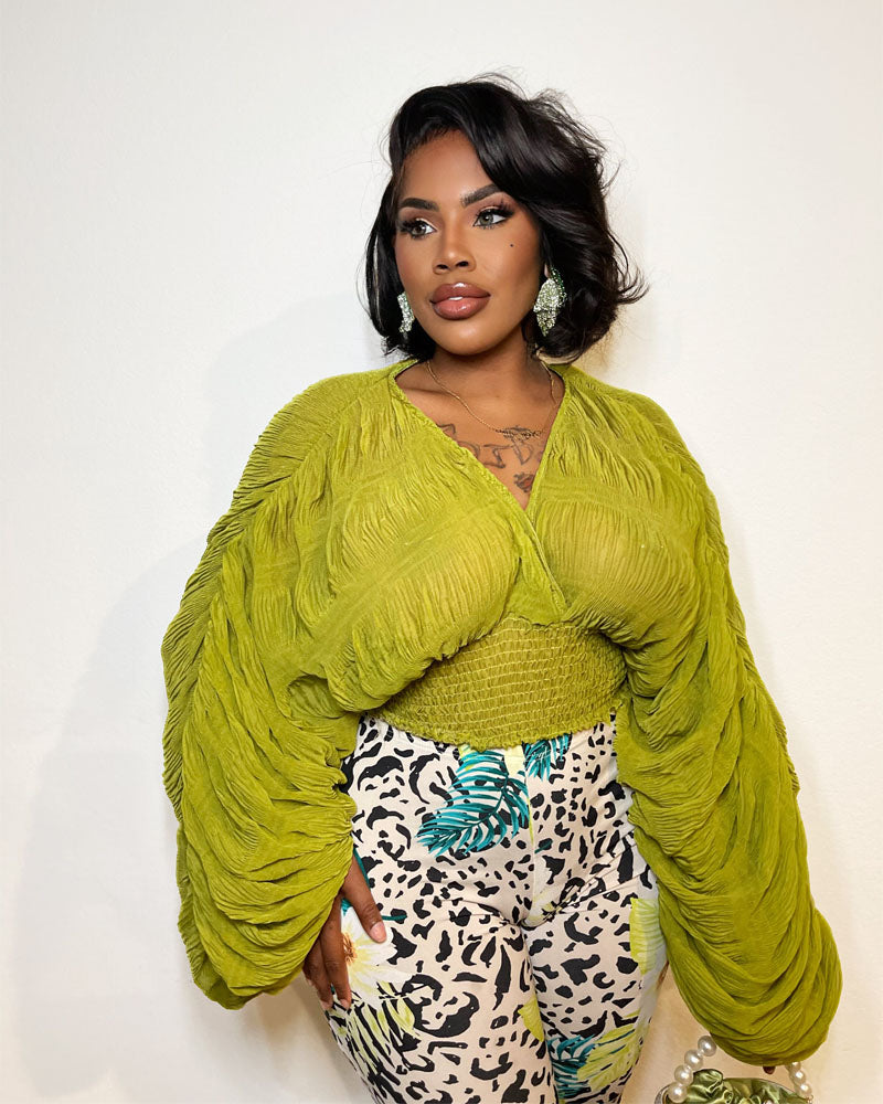 Jazzy Lady Blouse Green