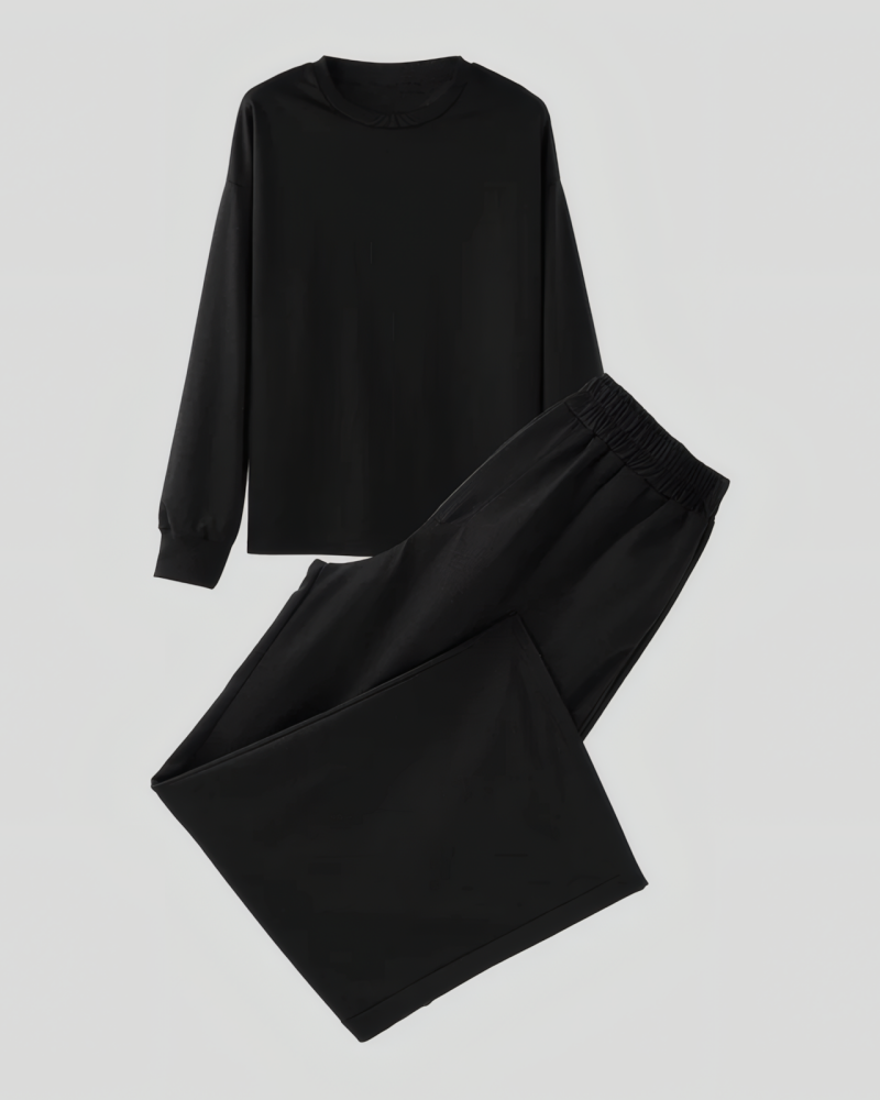 Long Sleeve Sweatshirt&Wide Leg Pants Set
