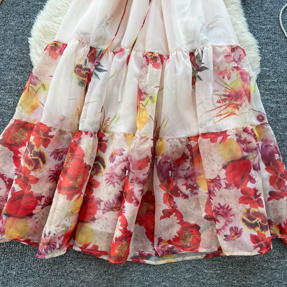 Floral Halter Neck Sleeveless Maxi Dress for Spring & Summer Holidays