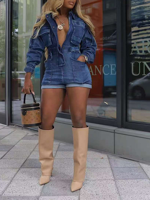 Jeans-Cargo-Strampler