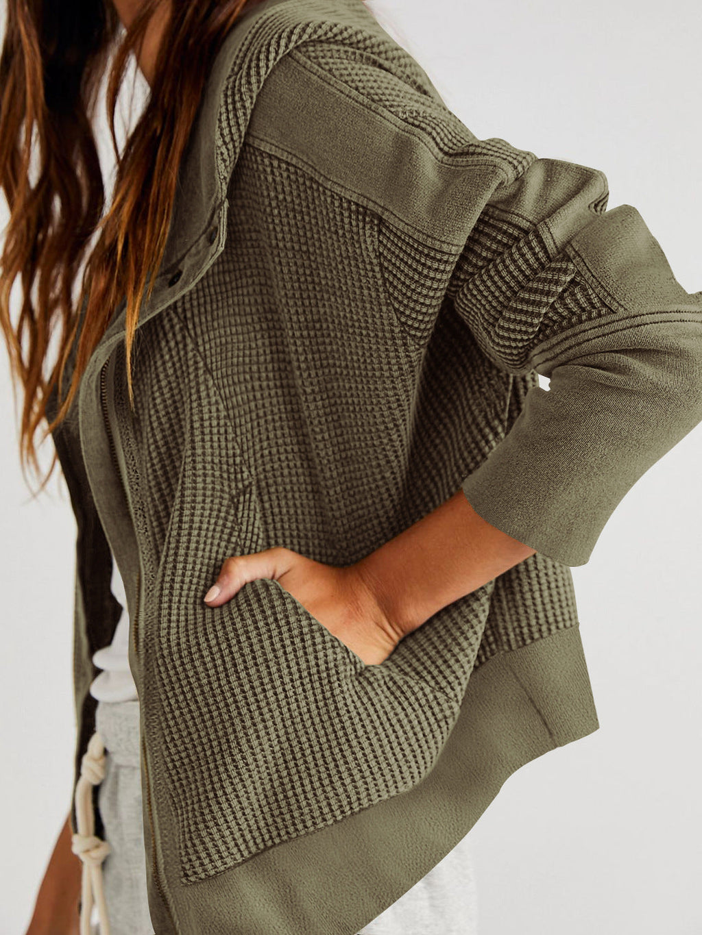 Patchwork Zipper Hoodie