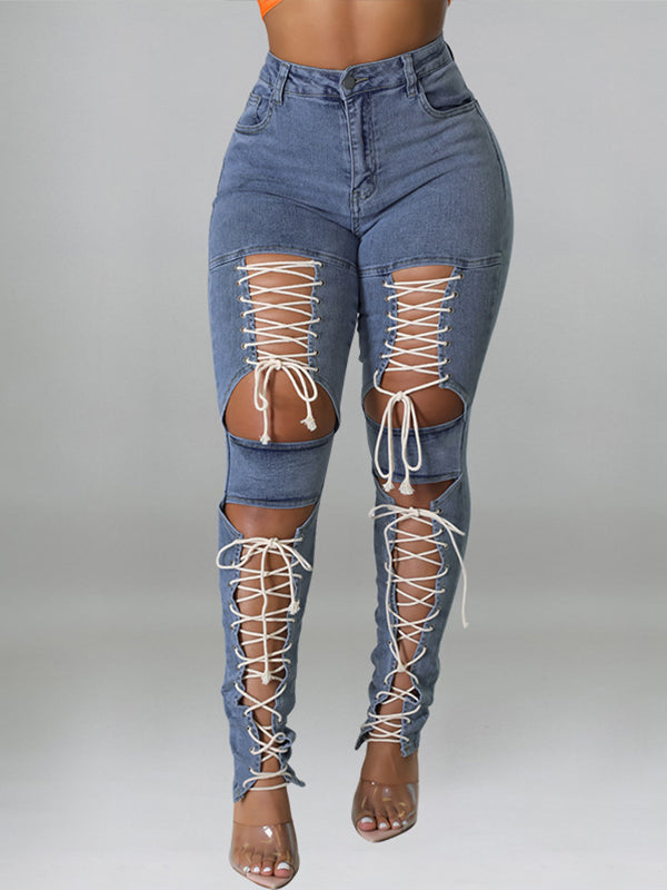 Jeans à lacets