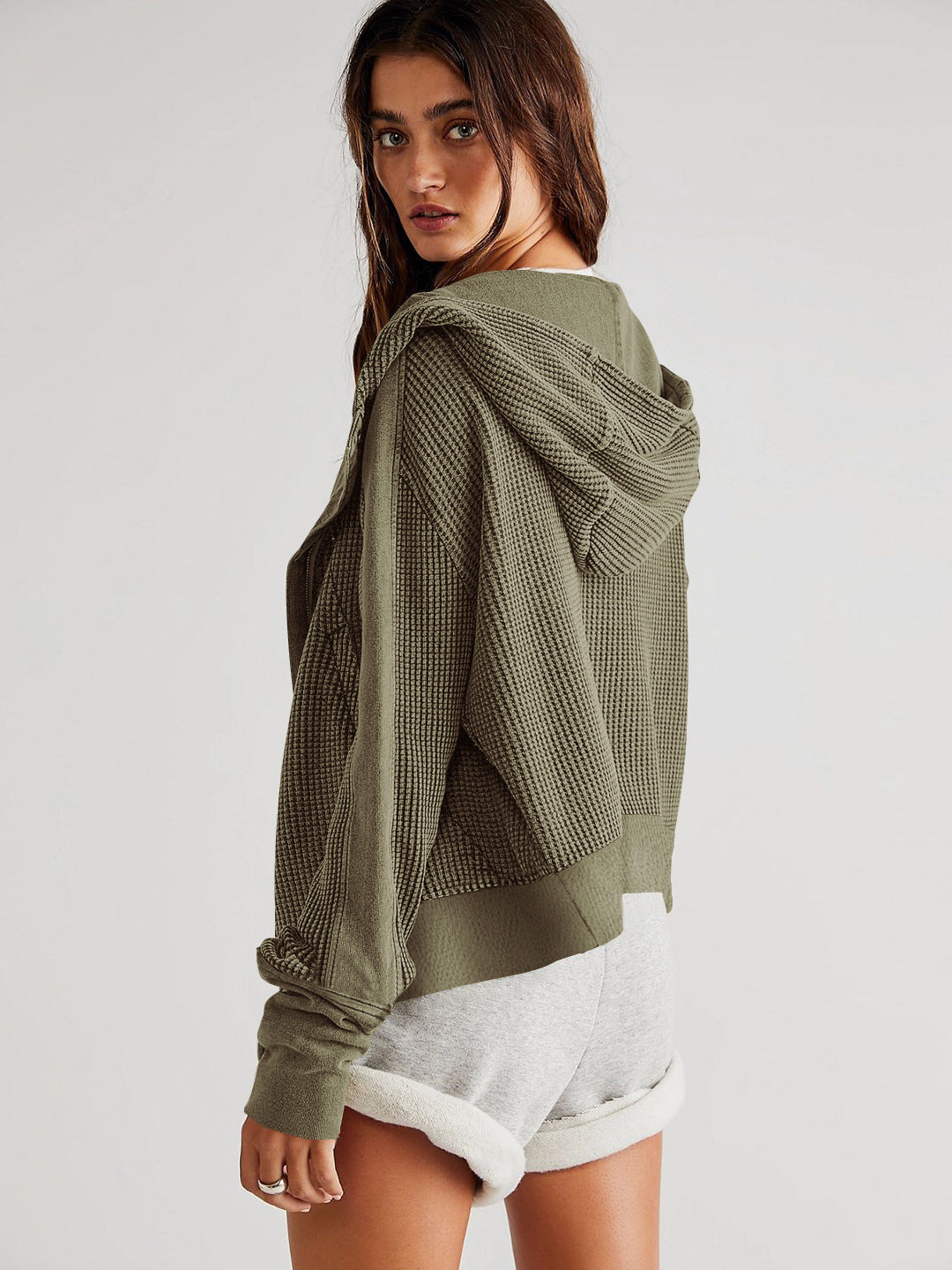 Patchwork Zipper Hoodie