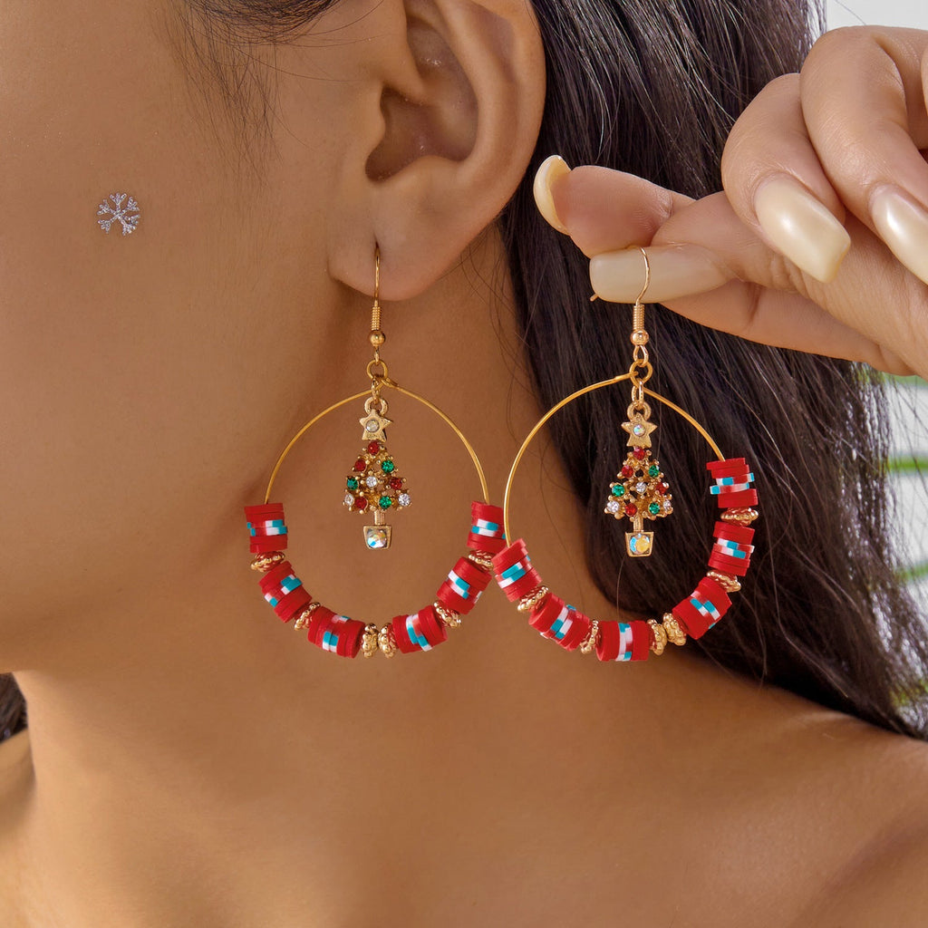 Christmas Tree Versatile Snowflake Bell Tassel Earrings
