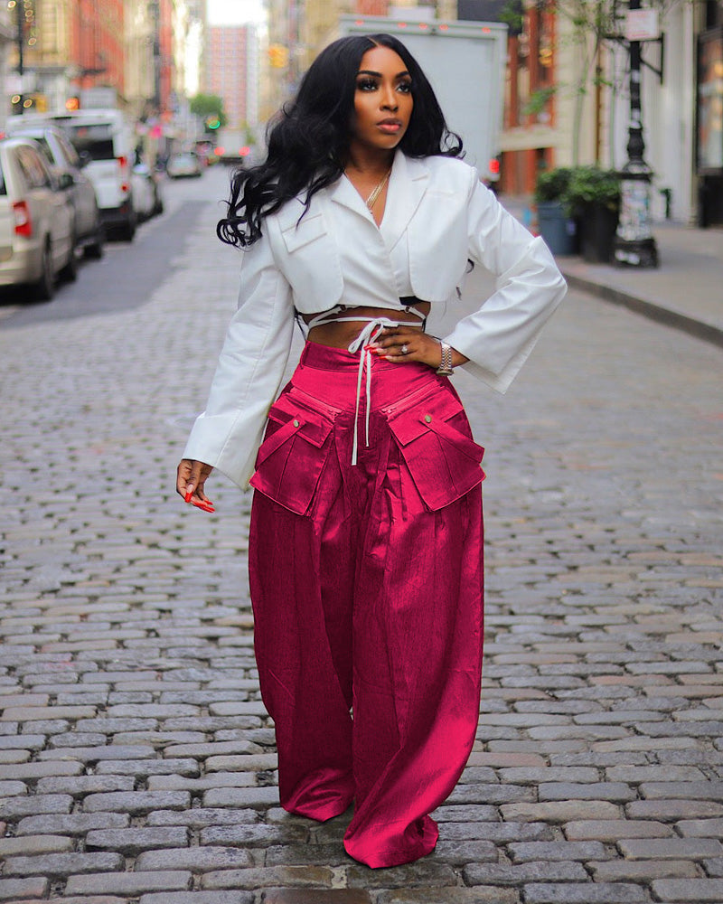 Let's Brunch Cargo Pants HOT PINK