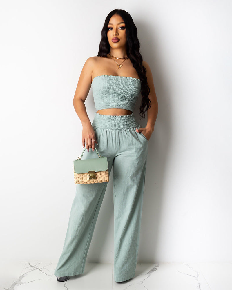 resort pants set Green
