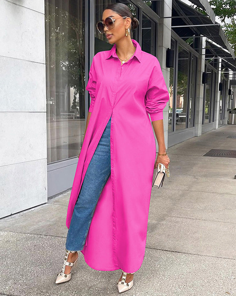 ARYA SHIRT DRESS HOT PINK
