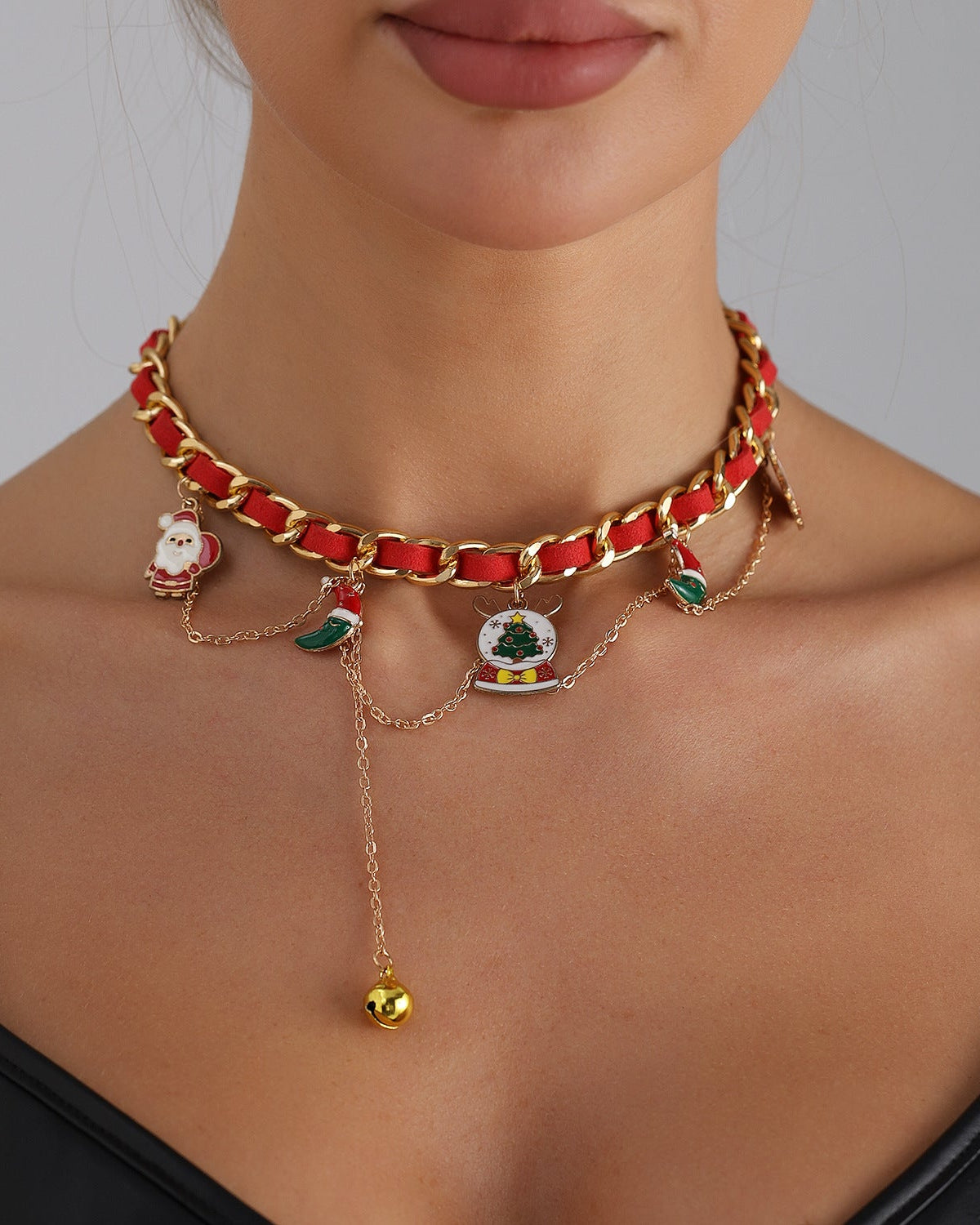 Christmas Ribbon Braided Fashion Party Necklace & Bracelet
