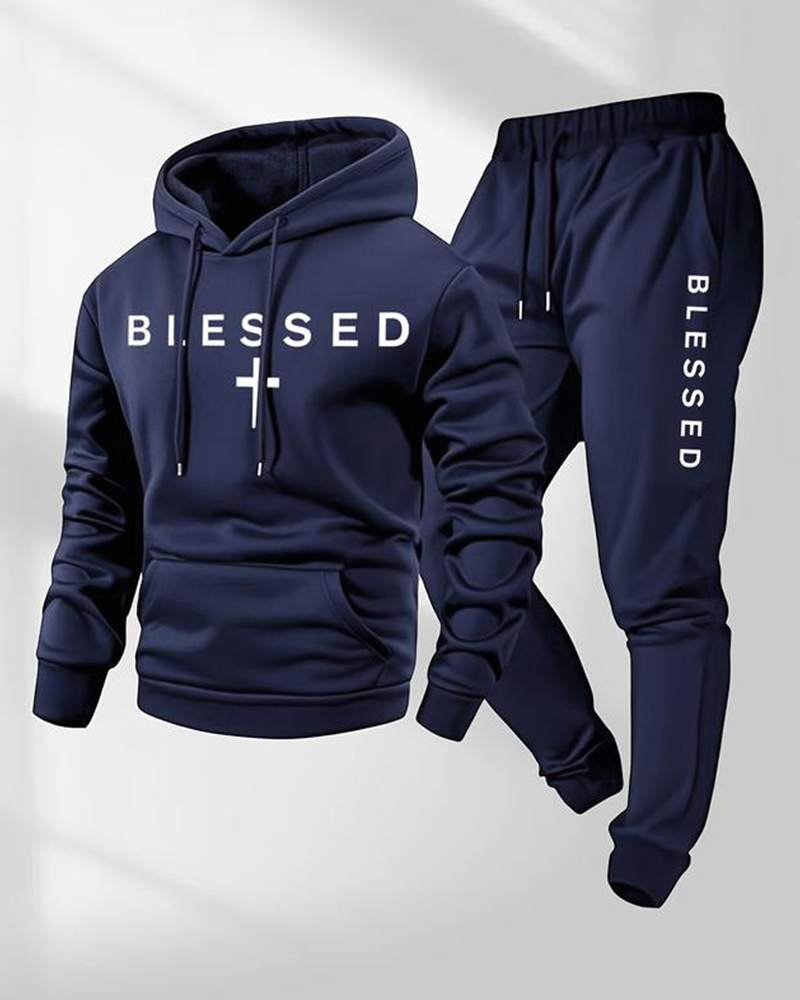 Blessed Print Hoodie Set