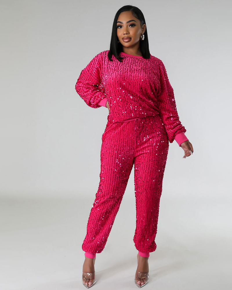 Make It Glam Pant Set Red