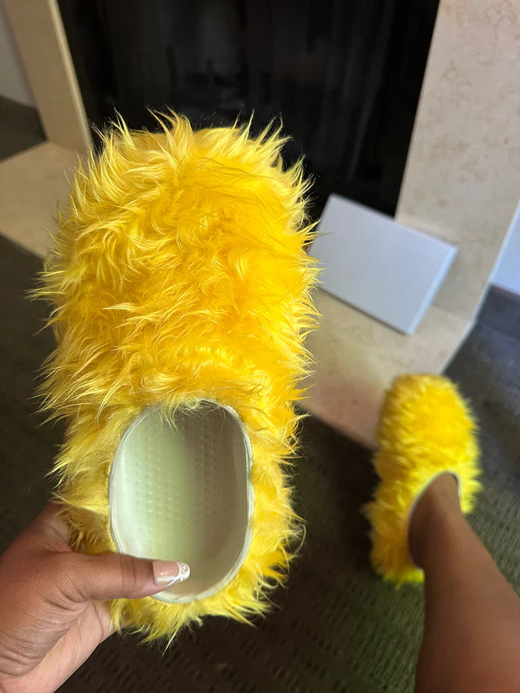 Soft Faux Fur Slides