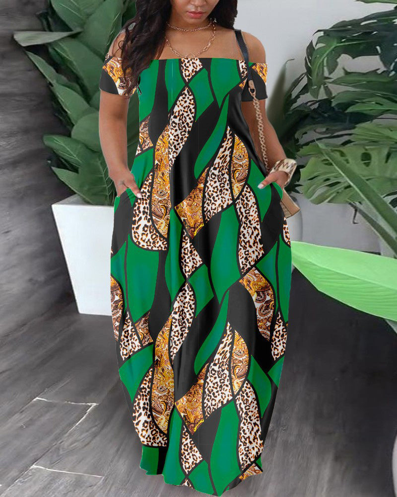 Gala Vibes Dress Green Print