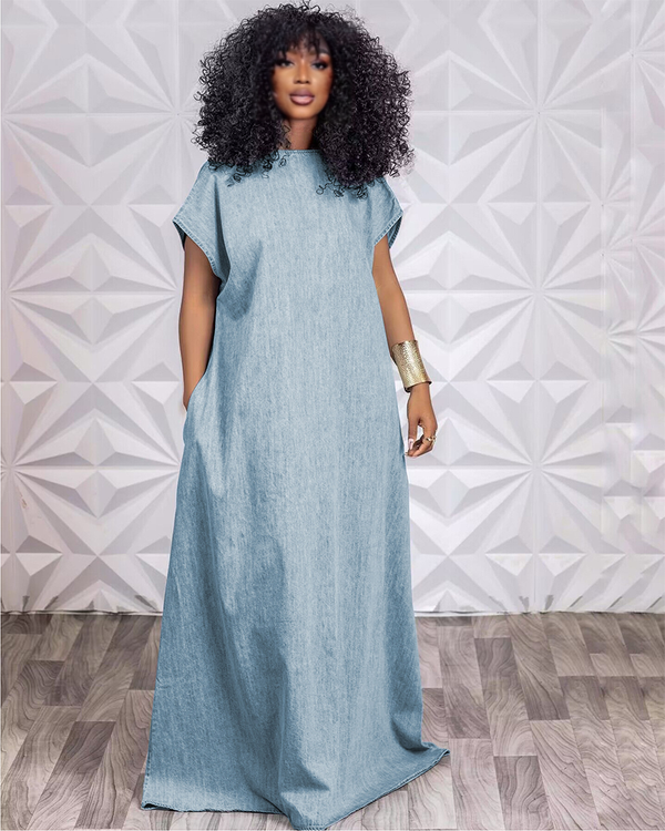 Crescent Maxi Dress Light Blue