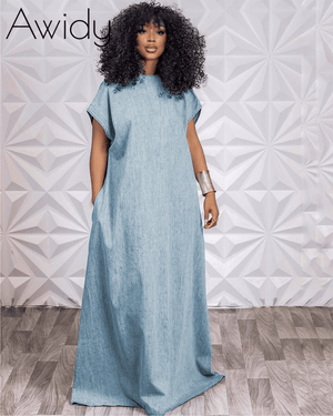 Crescent Maxi Dress Light Blue
