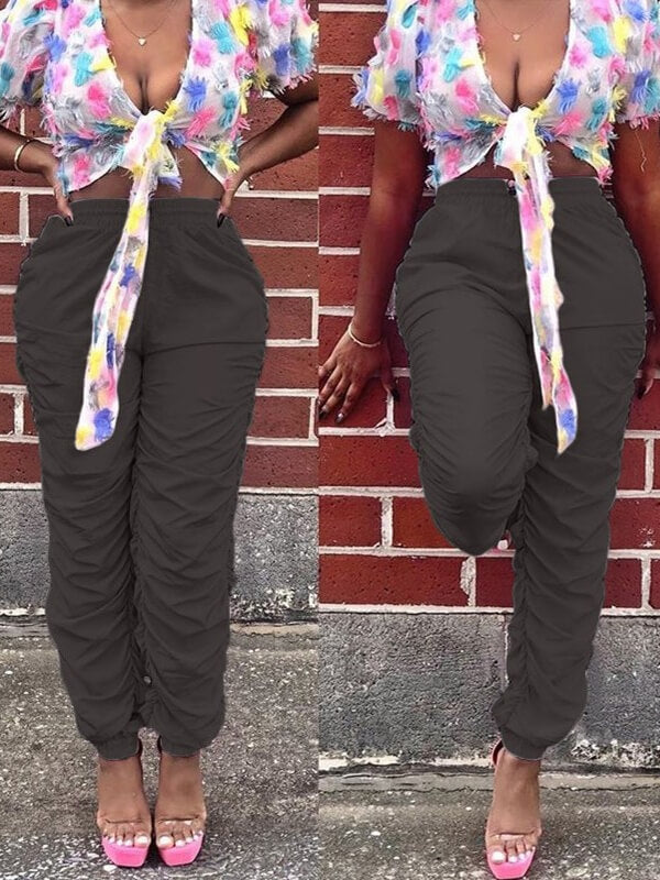 Einfarbige, gerüschte Hose – Ausverkauf