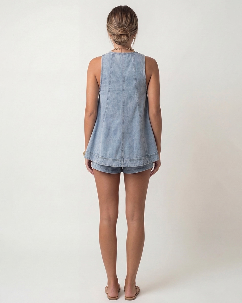 Summer Denim Short Set