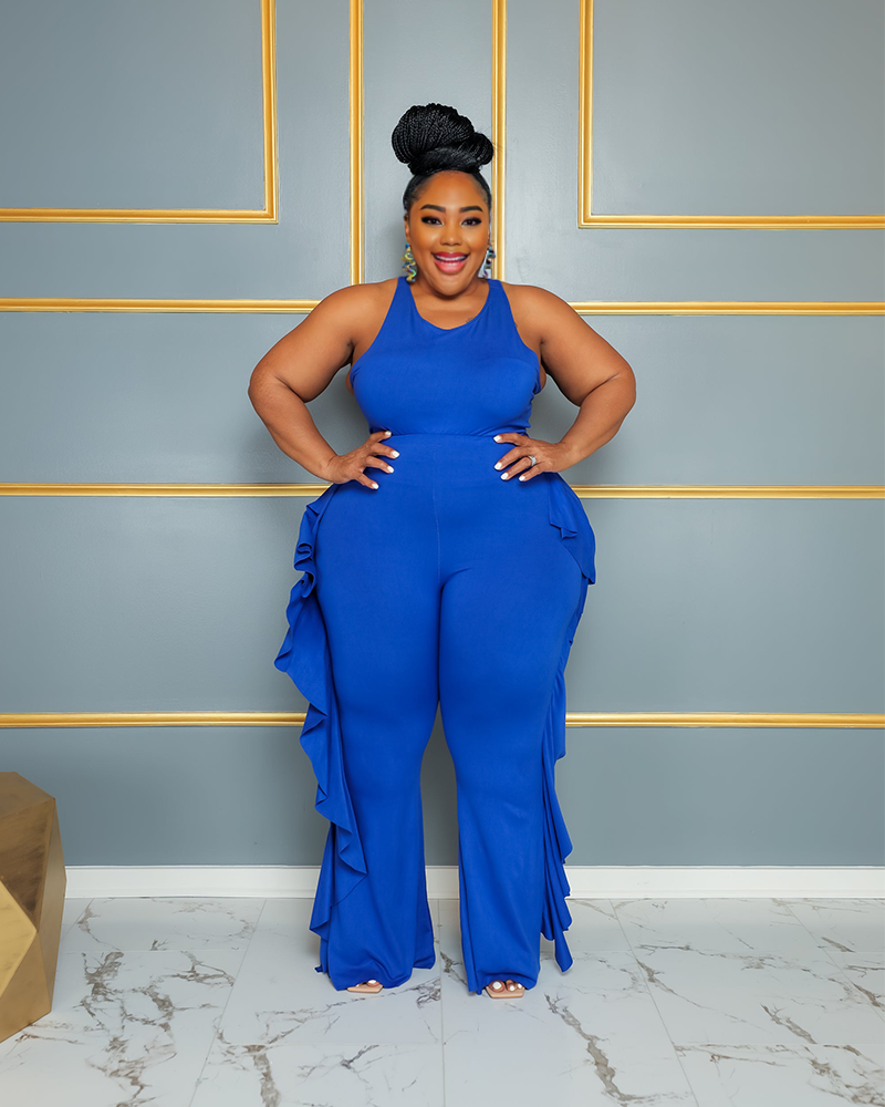 RUFFLE MY CURVES SET BLUE