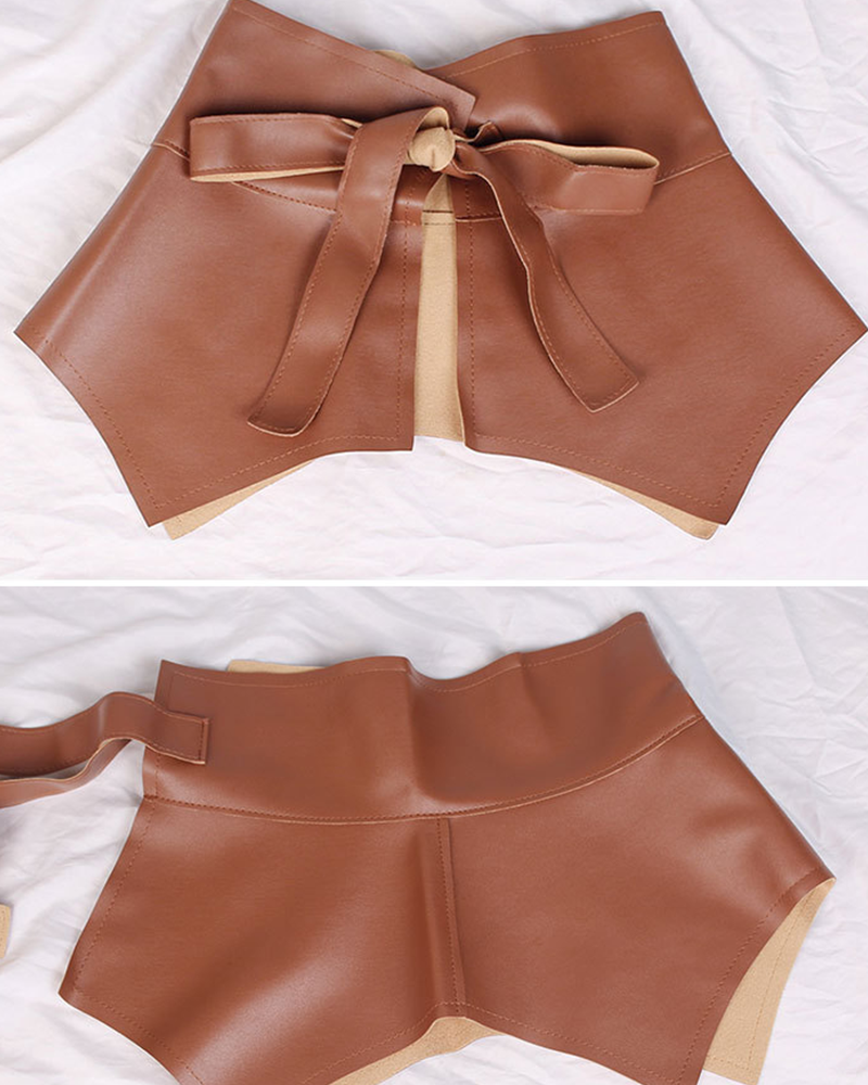 FAUX LEATHER SKIRT BELT OneSize Camel