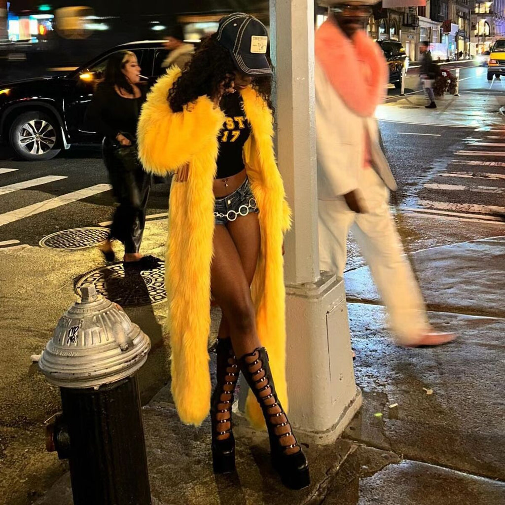 Street Style Fur Coat Jacket