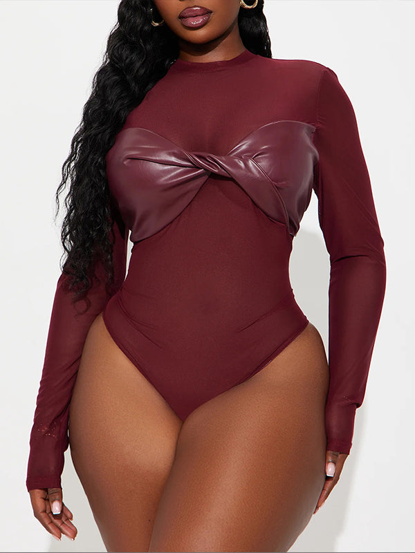 Body transparent en similicuir