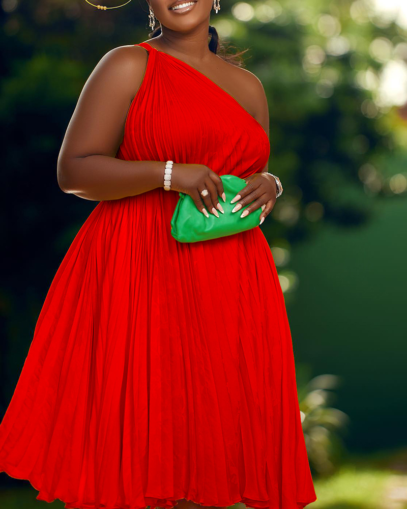 One Shoulder Myri Jumpsuit Red