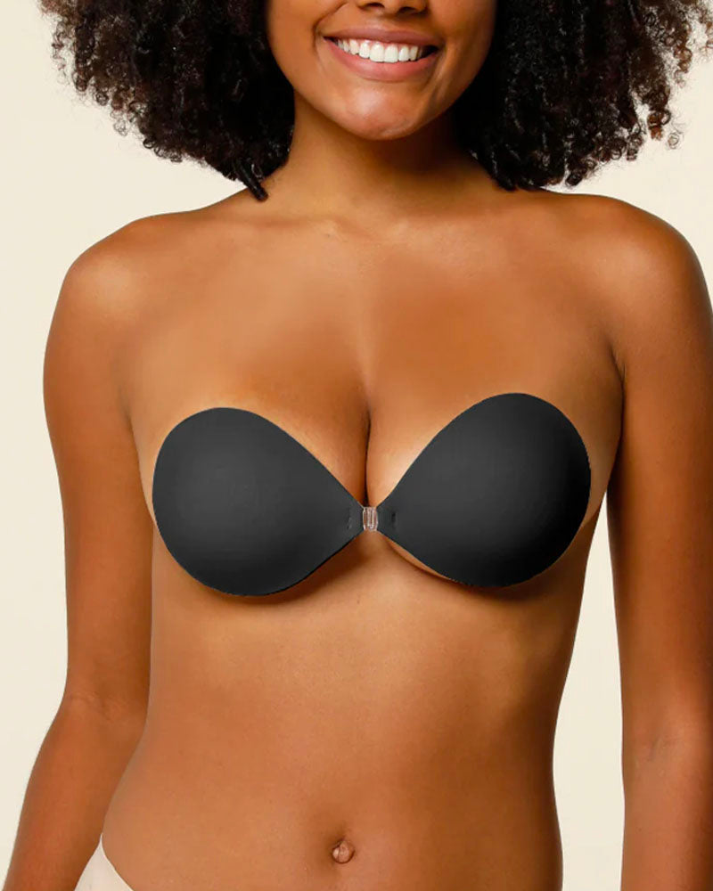Sticky Strapless Bra with Front Closure Black