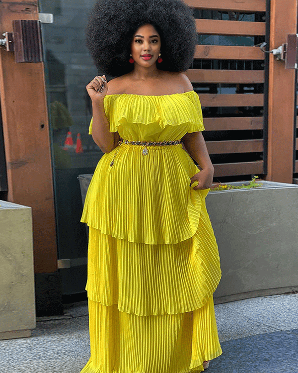 Shimmy Dress Yellow