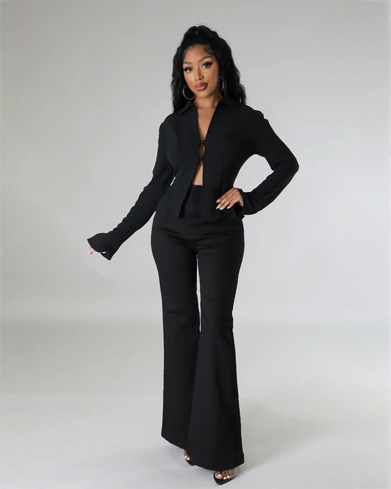 Lace Up Baby Top Black