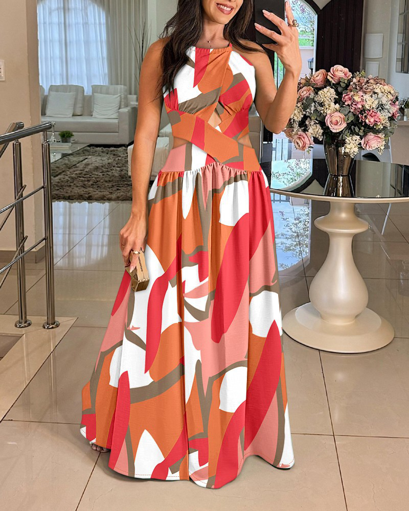 Shirred Criss Cross Dress Multiple Color