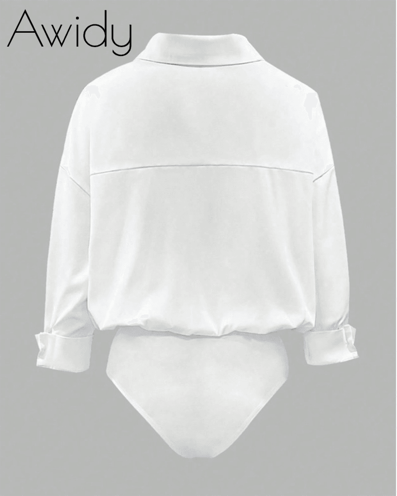 Women Slim Fit Collared Shirt Top