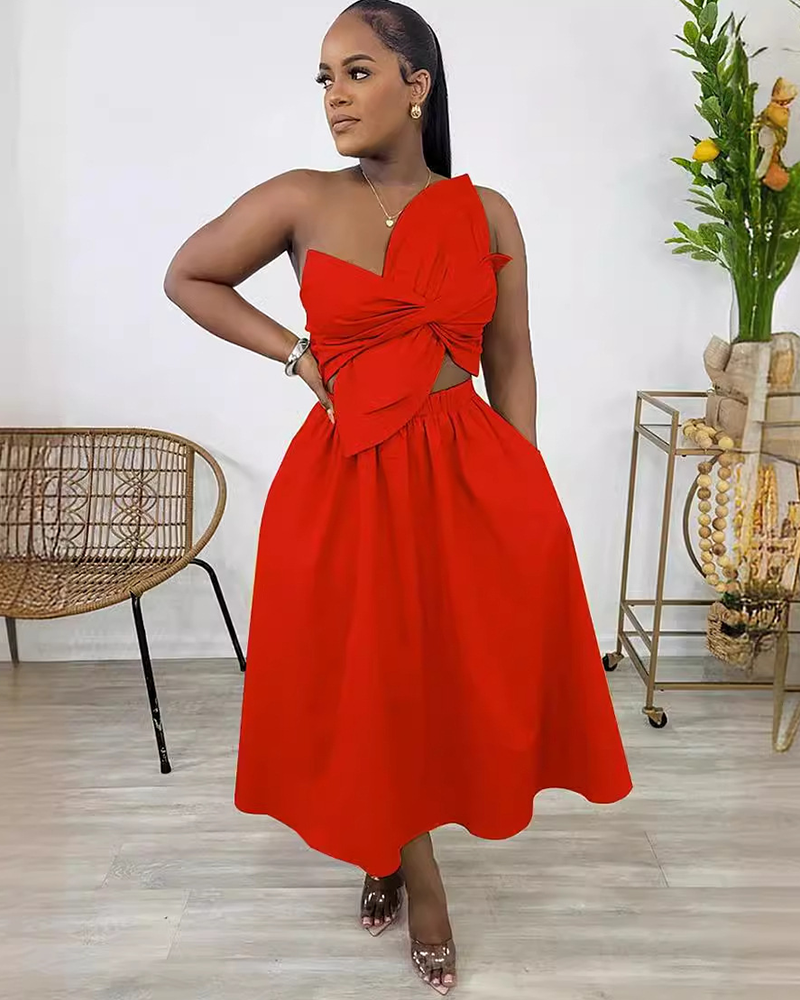 Call Me Fancy Midi Dress Red