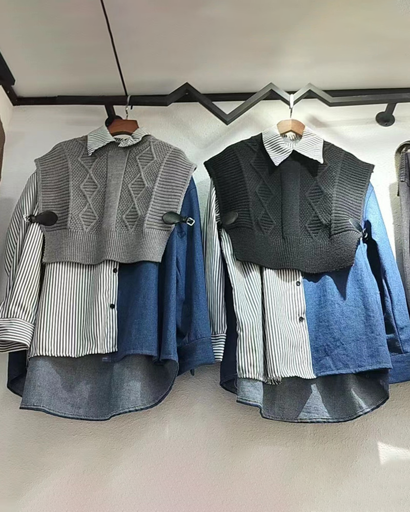 Playing Both Sides Sweater Set GREY ONESIZE