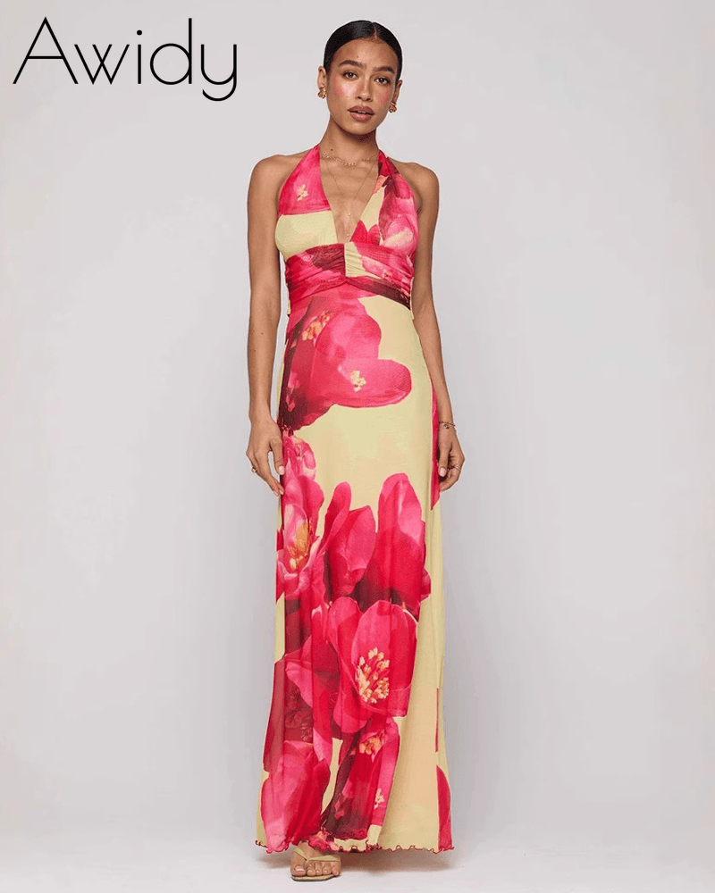 Halter Neck Backless Beauty Dress