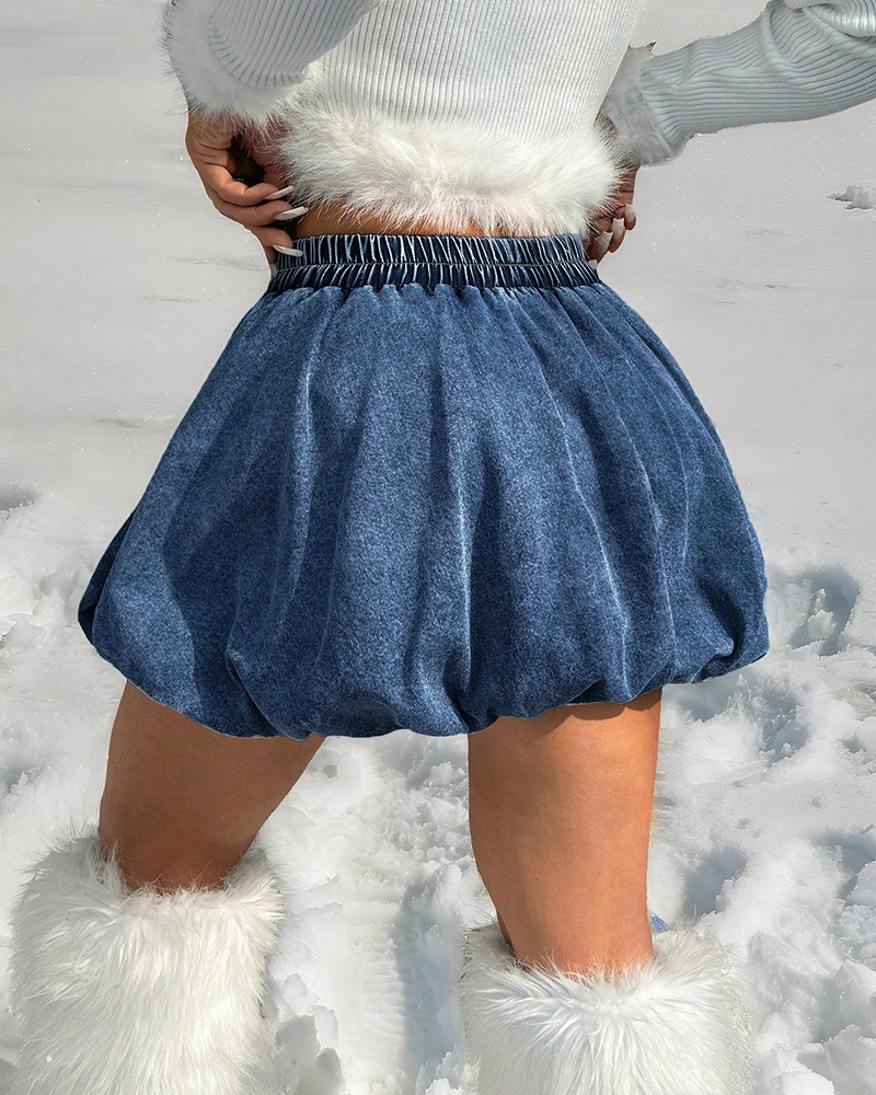 Pure Denim Bubble Skirt