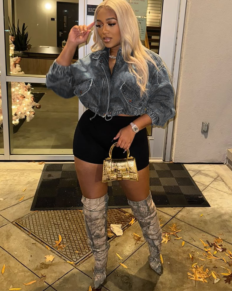 TrendLine Drawstring Denim Jacket