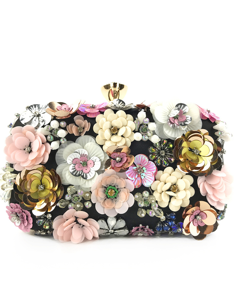 Iridescent Flower Bag Black