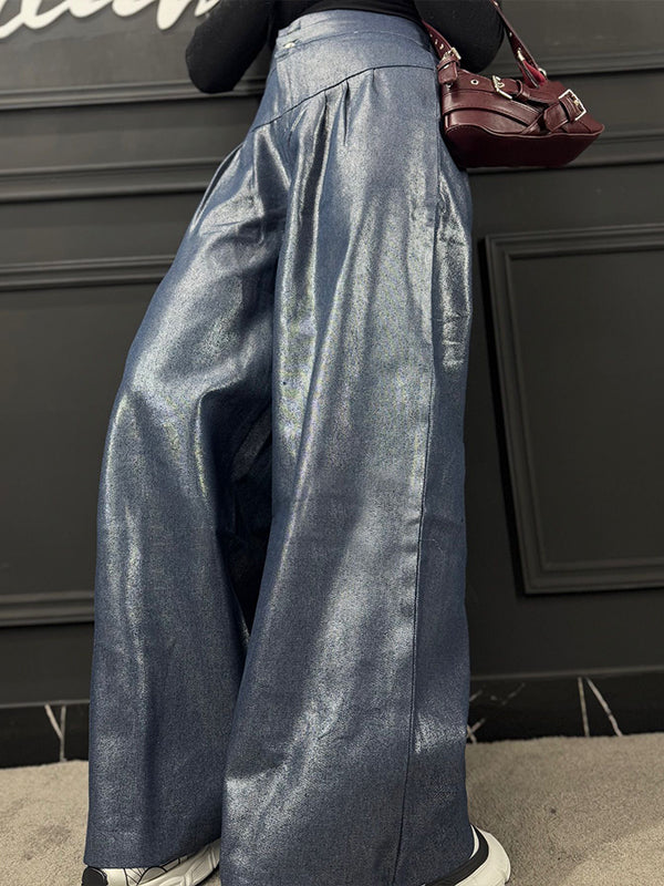 Pantalon large en similicuir